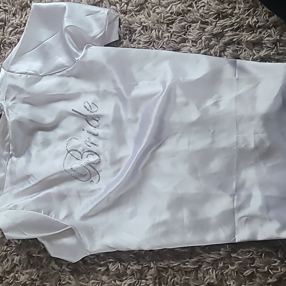 White Satin Bride Robe - Picture 2 of 4